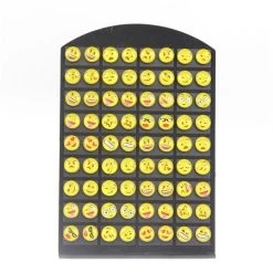 Cute 36 Pairs Round Yellow Happy Face Emoji Stud Earrings Funny Smiley Earring For Women Girl Christmas Gift