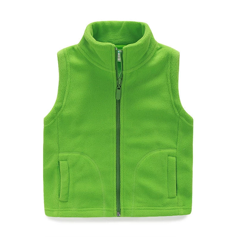 Thicken Winter Cotton Vest Turtleneck Solid Fashion Baby Fleece Vest Kids Waistcoat Boys Girls Fleece Jacket - Image 6