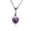 1.5ct Heart Genuine Mystical Fire Rainbow Topaz Pendant Solid 925 Sterling Silver Jewelry For Girl Without A Chain