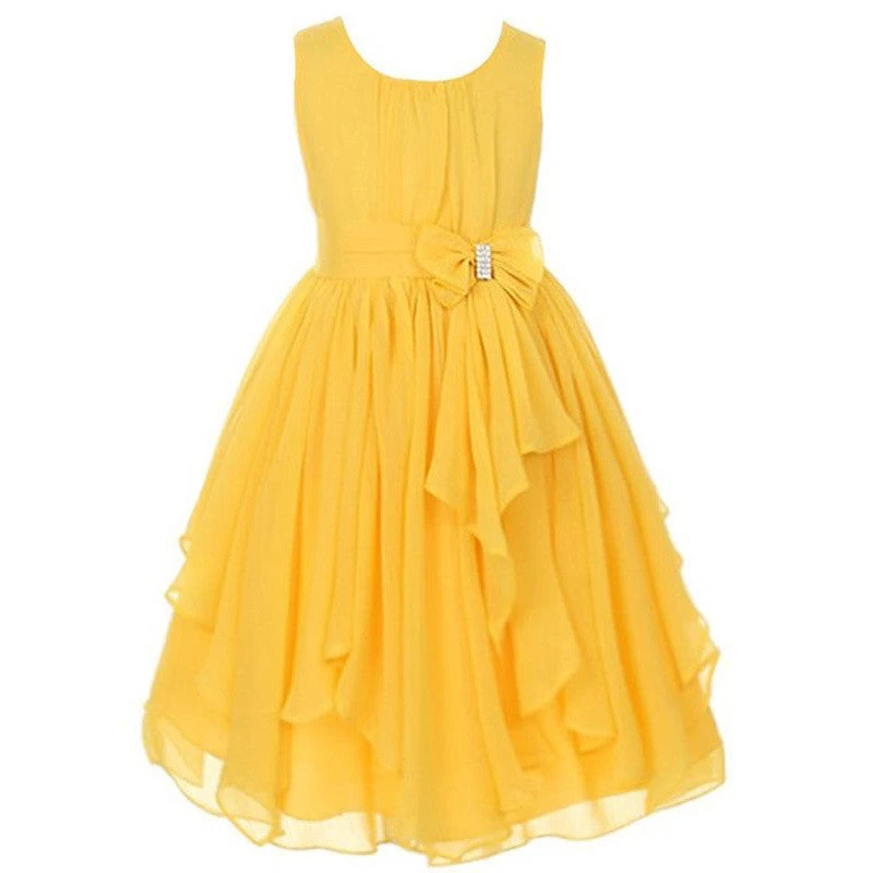Girl Dress For Wedding Irregular Ruffled Summer Party Princess Dresses Chiffon Children Clothing Kids Clothes - Image 9