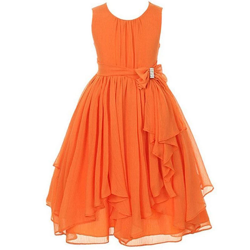 Girl Dress For Wedding Irregular Ruffled Summer Party Princess Dresses Chiffon Children Clothing Kids Clothes - Image 4