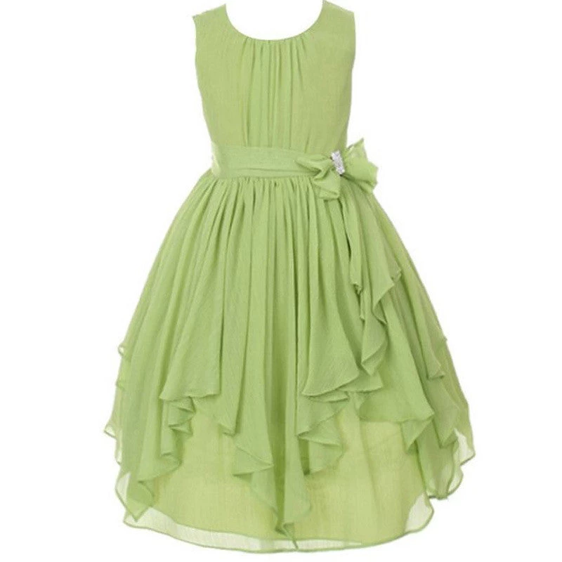 Girl Dress For Wedding Irregular Ruffled Summer Party Princess Dresses Chiffon Children Clothing Kids Clothes - Image 6