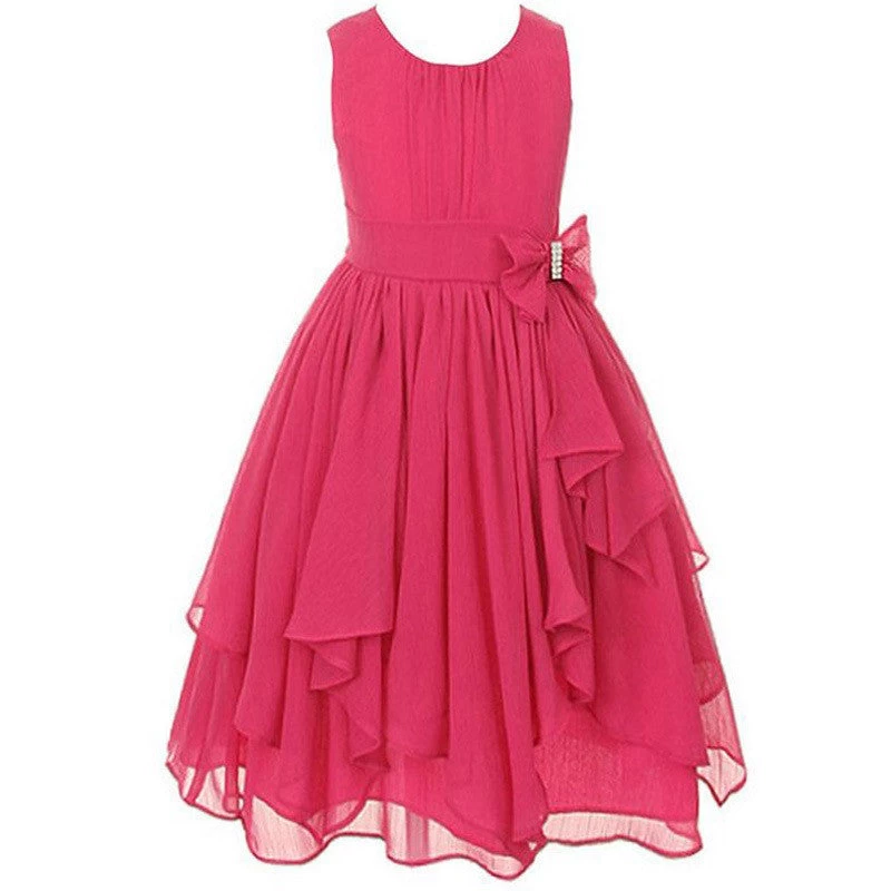 Girl Dress For Wedding Irregular Ruffled Summer Party Princess Dresses Chiffon Children Clothing Kids Clothes - Image 14