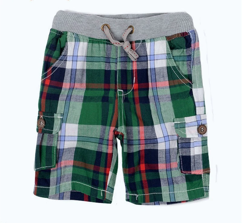 Baby Fashion Summer Children's Clothing Plaid Baby Boy Shorts Baby Boy Pants Three Color Options 2-6 Years