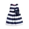 Baby Kid Girls Sleeveless One Piece Dress Blue Striped Bowknot Tutu Summer Dresses