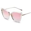 Peekaboo Transparent Mirror Cat Eye Sunglasses Women Brand Designer Luxury Metal Oversize Sexy Cat Eyes Sunglasses Ladies
