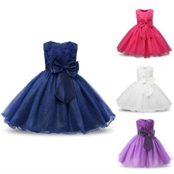Summer Flower Princess Girl Dress Lace Rose Party Wedding Birthday Girls Dresses Clothes Princess Tutu Kids Dress Elegant