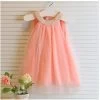 Girl's Dresses Summer Style Children's Dress Fashion Baby Girls Pure Color Pearl Collar Tutu Princess Dress For Kids Clothing