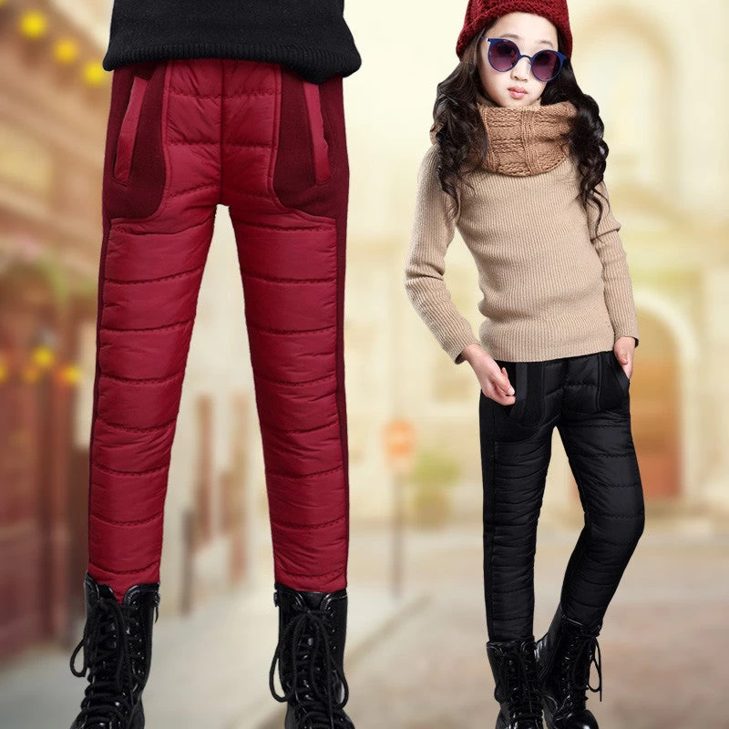 Children's Warm Trousers Winter Girls Plus Velvet Thickening Leggings Thicken Pants For Girl Skinny Girls Leggings