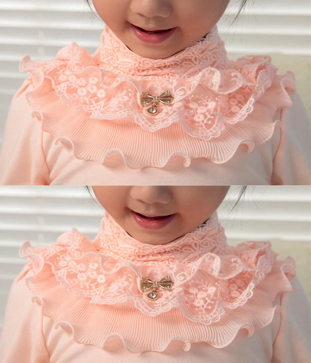 Lace Shirt Fashion Girls Lace Blouses Children'S Shirts Top Long Sleeve Flower Autumn White/Pink/Black/ For 3~13 Age - Image 8