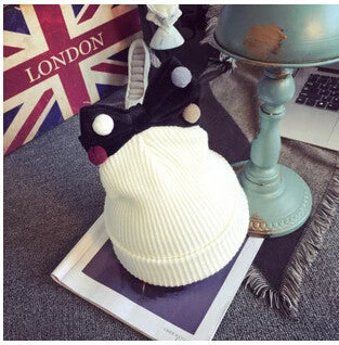 Lovely Girls Knitted Wool Solid Knitted Hats Cute Mix Color Ball Bow-knot Gorro For Kids Girls Children Beanies Hedging - Image 5