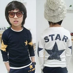 Kids Boy Toddler Baby Shirts Star Pattern Long Sleeve Tops T-shirt Spring Clothing
