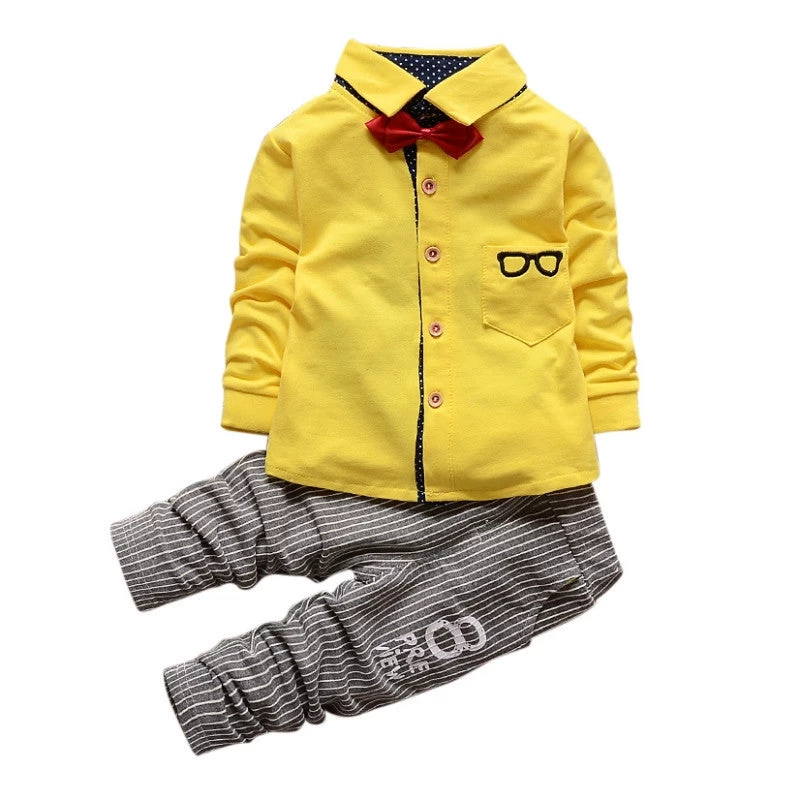 Baby Boy Clothing Sets Children Bow Tie T-shirts Glasses Cartoon+ Pants Cotton Cardigan Two Piece Suit - Image 5