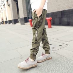 2-15T Zipper 90% Cotton Harem Pants Spring Kids Pants Boys Baby Children Trousers Girls Boys Pants Elastic Waist