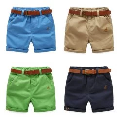 Boy Child Half Length Pants Shorts Belt Kids Summer Pants Baby Solid Casual Pants