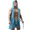 Men Robe Bathrobe Brand Sexy Men Pajamas Long Mens Sleepwear Sheer Mesh Gay Wear Men Sleep Lounge Kimono For Man