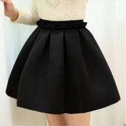 Autumn Skirt Neoprene Space Cotton Elastic Force High Waist Skirts Pleated Skirt Women Skirt Saia Polychromatic Casual