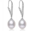 Real Freshwater Pearl Earring Sterling Silver 925 Jewelry Drop Natural Pearl Earrings Wedding Girl Birthday Best Gift White Pink