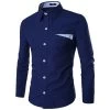 Men's Casual Shirt Long Sleeve Turn-Down Collar Solid Color Shirts Slim Fit Dress Shirt For Men Business Shirt 9048
