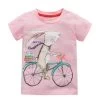 Girl T-shirt Big Girls Tees Shirts Children Blouse T-shirts Kids Summer Clothes Jacket Rabbit Pink