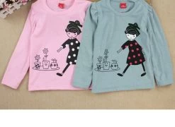Kids Toddler Clothes Baby Girls Clothing Cartoon Girl Print Long Sleeve T Shirts Casual Blouse Tops Children's Clothing