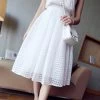 Women Summer Casual Long Skirt High Waist Pleated Plaid Skirts Womens Tutu Skirt Brand Faldas White Black