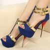 Summer Thin Heels Elegant Open Toe High Pumps Shoes Women Sandals Gladiator T-strap J3163