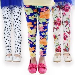 Girl Pants Printing Flower Girls Leggings Toddler Classic Leggings 2-14Ybaby Girls Leggings Kids Leggings