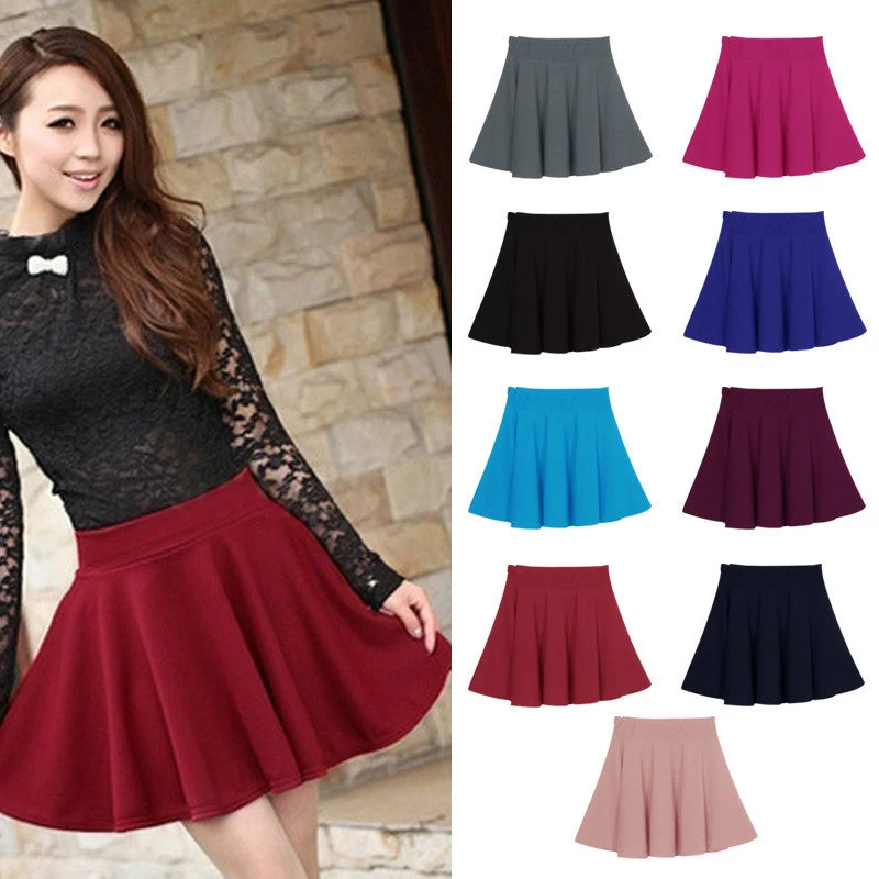 Women Skirt Sexy Mini Short Skirt Fall Skirts Womens Stretch High Waist Pleated Tutu Skirt