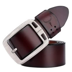 100% Cowhide Genuine Leather Belts For Men Brand Strap Male Pin Buckle Fancy Vintage Jeans