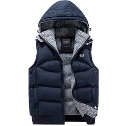 Mens Jacket Sleeveless Veste Homme Winter Fashion Casual Coats Male Hooded Cotton-Padded Men's Vest Men Thickening Waistcoat