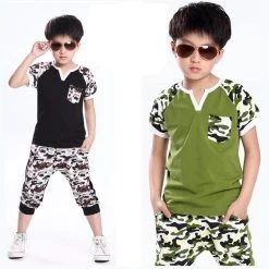 Summer Children's Clothing Set Kids Boys Clothes Set Cotton T Shirt + Pants 2 Pieces Kid Casual Camouflage Sport Suits