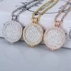 35mm Coin Holder Necklace Pendant Fit My 33mm Coins White Crystal Christmas Woman Gift Decorative Fashion Jewelry Locket