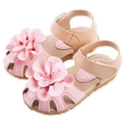 Cool PU Leather Girls Shoes Kids Summer Baby Girls Sandals Shoes Skidproof Toddlers Infant Children Kids Flower Shoes Size 21-30