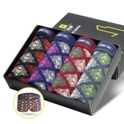 Male Panties Boxers 4PCS Comfortable Breathable Boxer Panties Men's Underwear Boxers Underwear Men Men's Sexy Boxer Plus Size