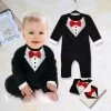 Baby Kid Boy Cotton Gentleman Jumpsuit Romper Bodysuit Clothes Outfit 4Sizes