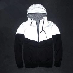 Men Jacket Autumn Patchwork Reflective 3m Jacket Hip Hop Waterproof Windbreaker Men Coat
