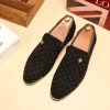 Silver Gold Spike Men Loafers Shoes Luxury Brand Trendy Flat Footwear Studded Male Patent Leather Oxford Shoes For Men