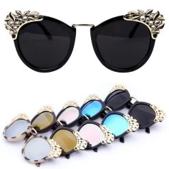Women Luxury Sunglasses Jewelry Flower Rhinestone Decoration Sun Glasses Vintage Shades Eyewear