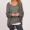 Women Sweater Jumper Pullover Batwing Long Sleeve Casual Loose Solid Blouse Shirt Top Plus