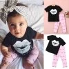 Baby Clothing Set Cotton Short Sleeve Cartoon T-shirt+pants 2pcs Infant Bebe Born Baby Girl Clothes Set