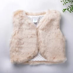 Autumn Winter Baby Sleeveless Faux Fur Vest Baby Girl Winter Waistcoat Fur Vest For Baby Clothing