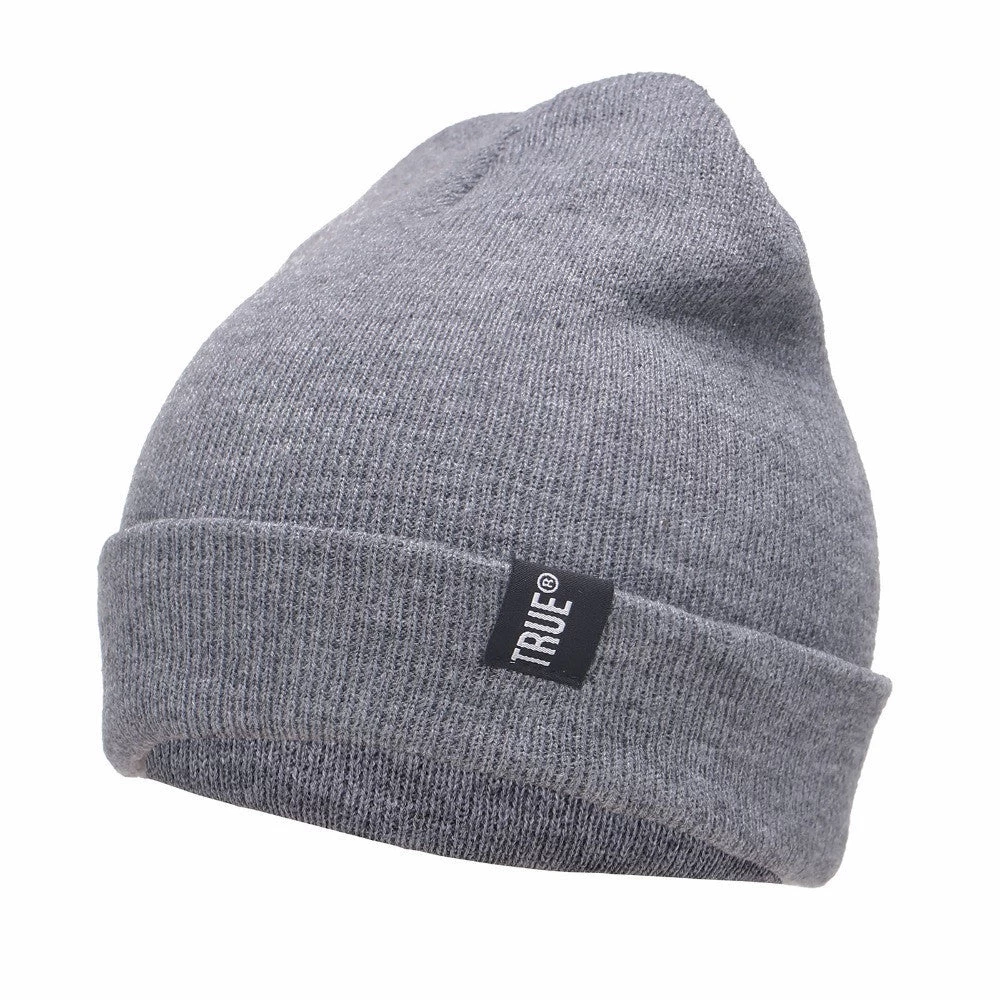Letter True Casual Beanies For Men Women Fashion Knitted Winter Hat Solid Color Hip-hop Skullies Bonnet Unisex Cap Gorro