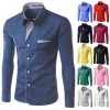 Dress Shirts Mens Striped Shirt Slim Fit Chemise Homme Long Sleeve Men Shirt Heren Hemden Slim Camisa Masculina