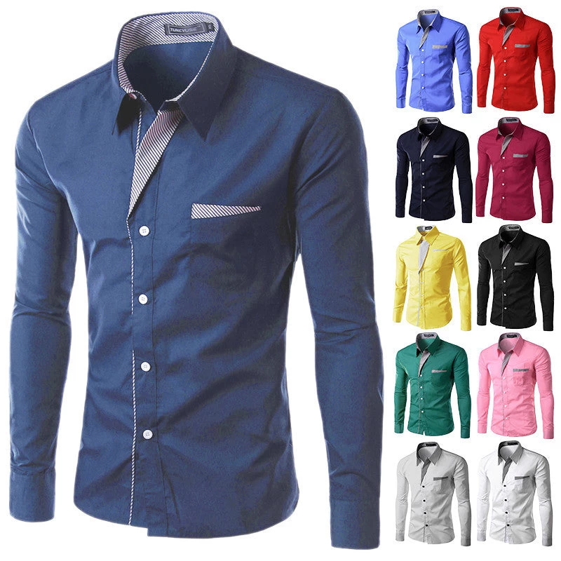 Dress Shirts Mens Striped Shirt Slim Fit Chemise Homme Long Sleeve Men Shirt Heren Hemden Slim Camisa Masculina