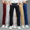 9 Colors Summer Autumn Fashion Business Or Casual Style Pants Men Slim Straight Casual Long Pants Fashion Multicolor Men Pants