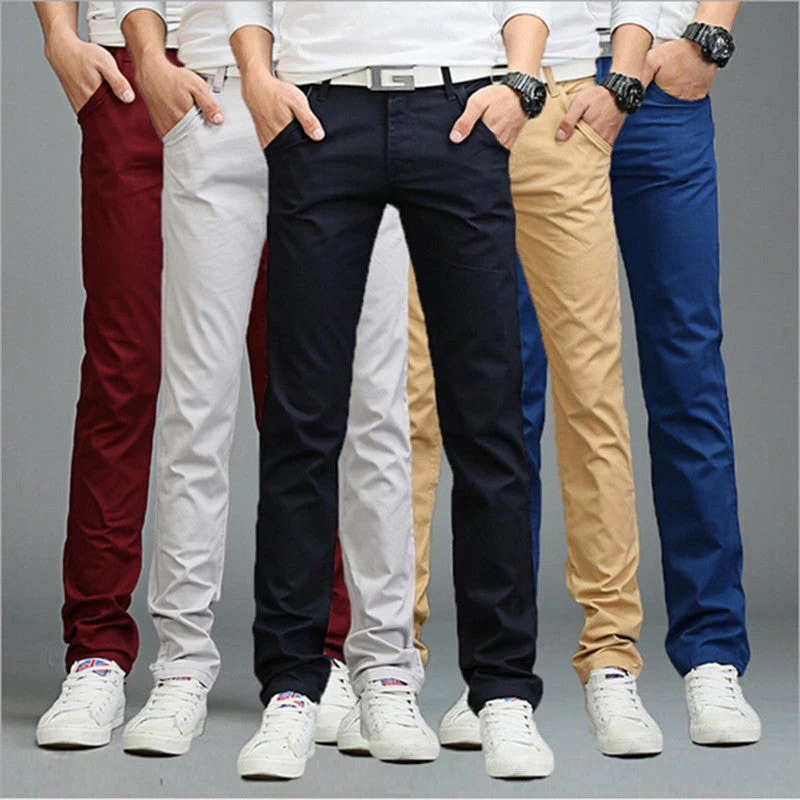 9 Colors Summer Autumn Fashion Business Or Casual Style Pants Men Slim Straight Casual Long Pants Fashion Multicolor Men Pants