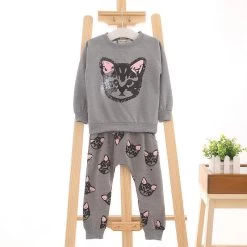 Children Girl Clothes Sets Long Sleeve Sweatshirt And Pants Kids Outfits Sport Suit 2-7years