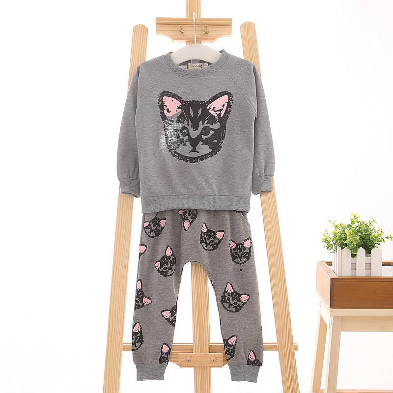 Children Girl Clothes Sets Long Sleeve Sweatshirt And Pants Kids Outfits Sport Suit 2-7years