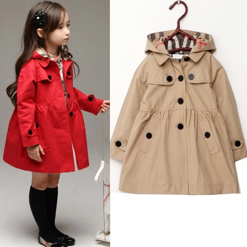 Red Kahiki Fashion Baby Winter Long Sleeve Jacket Children Cotton Clothes Toddler Girls Warm Coat Kids Outwear